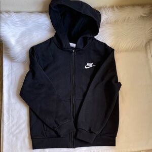 Nike Girls Black Full Zip-Up Hoodie Size Medium.
